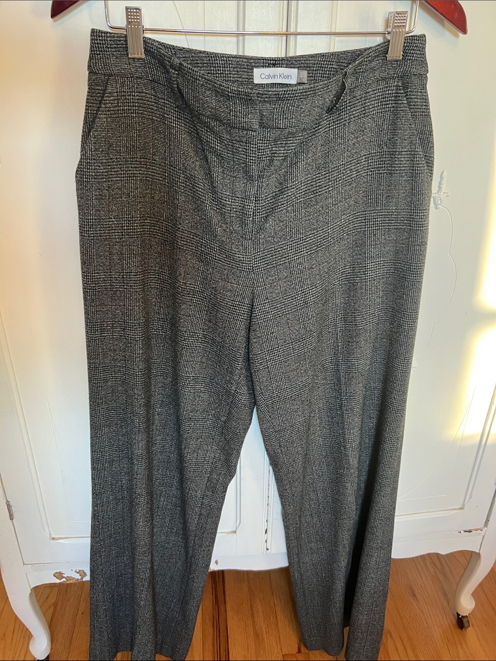 2/$7 Calvin Klein Gray Plaid Dress Pants